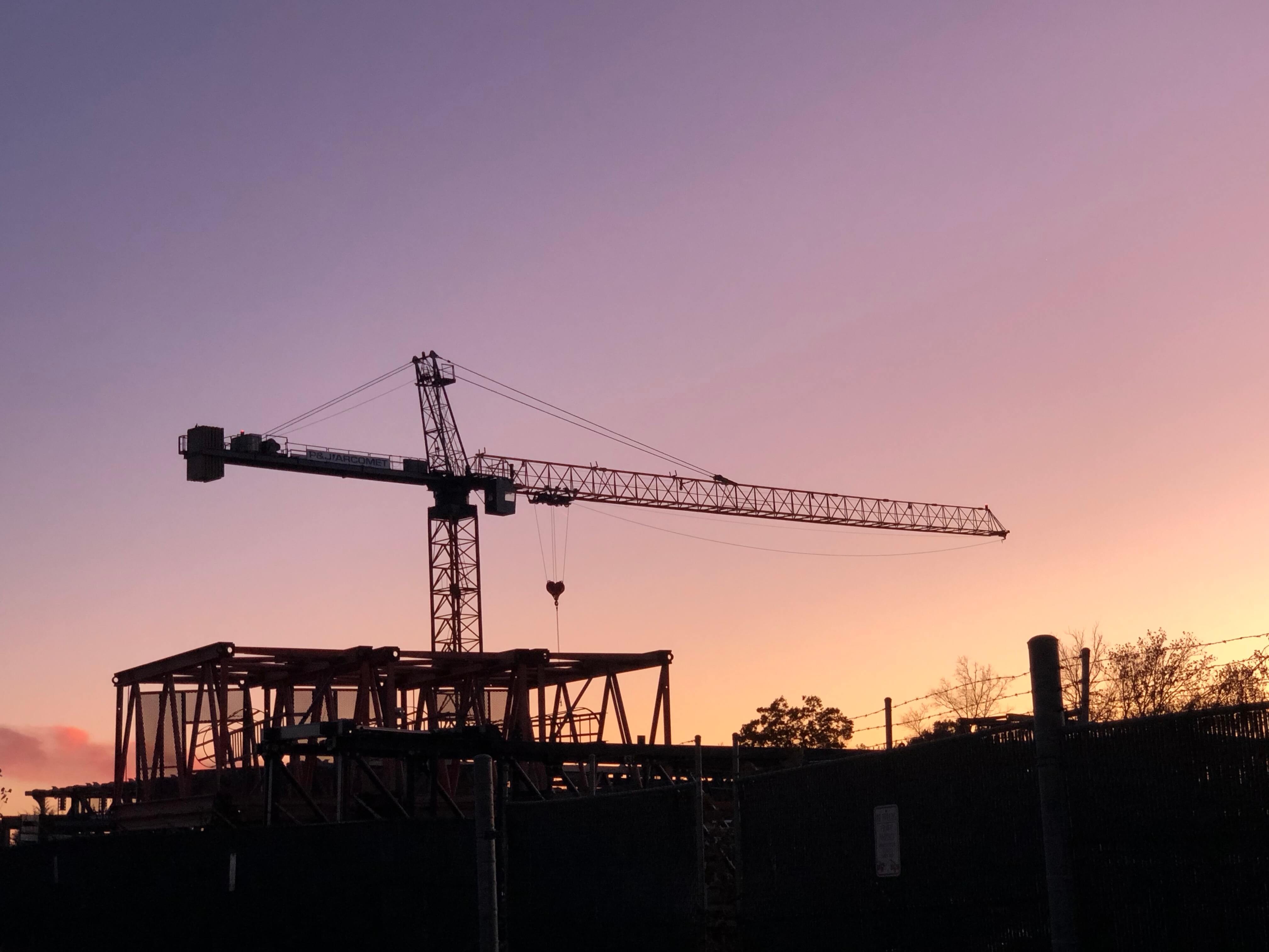 P&J Yard Crane at Dusk