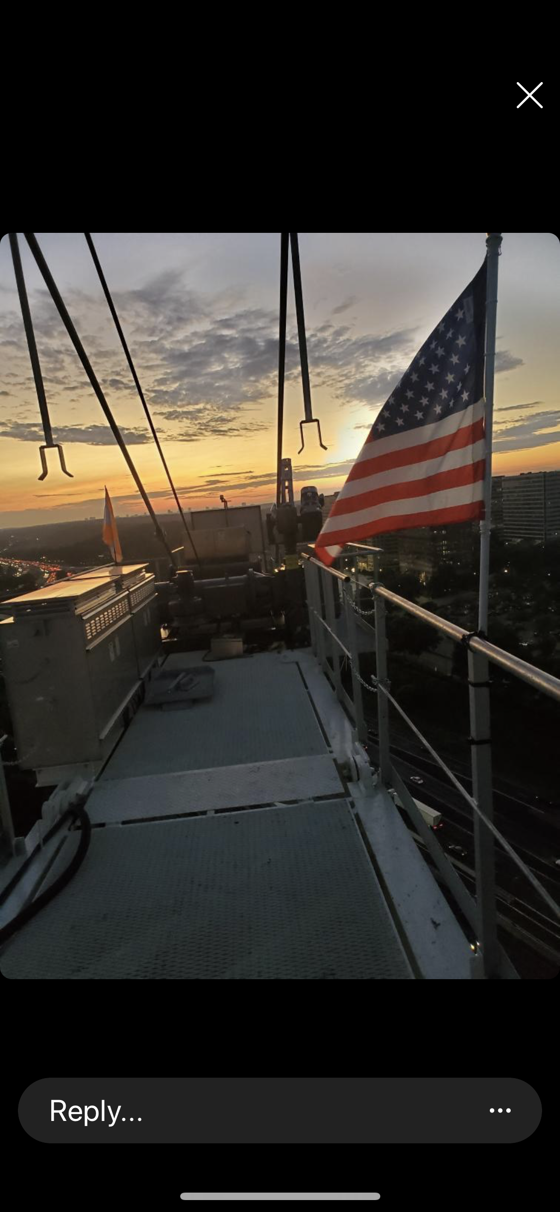 US Flag on counter jib